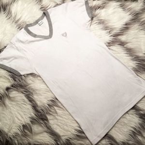 BODY GLOVE VINTAGE V NECK TEE HEATHER GRAY TRIM